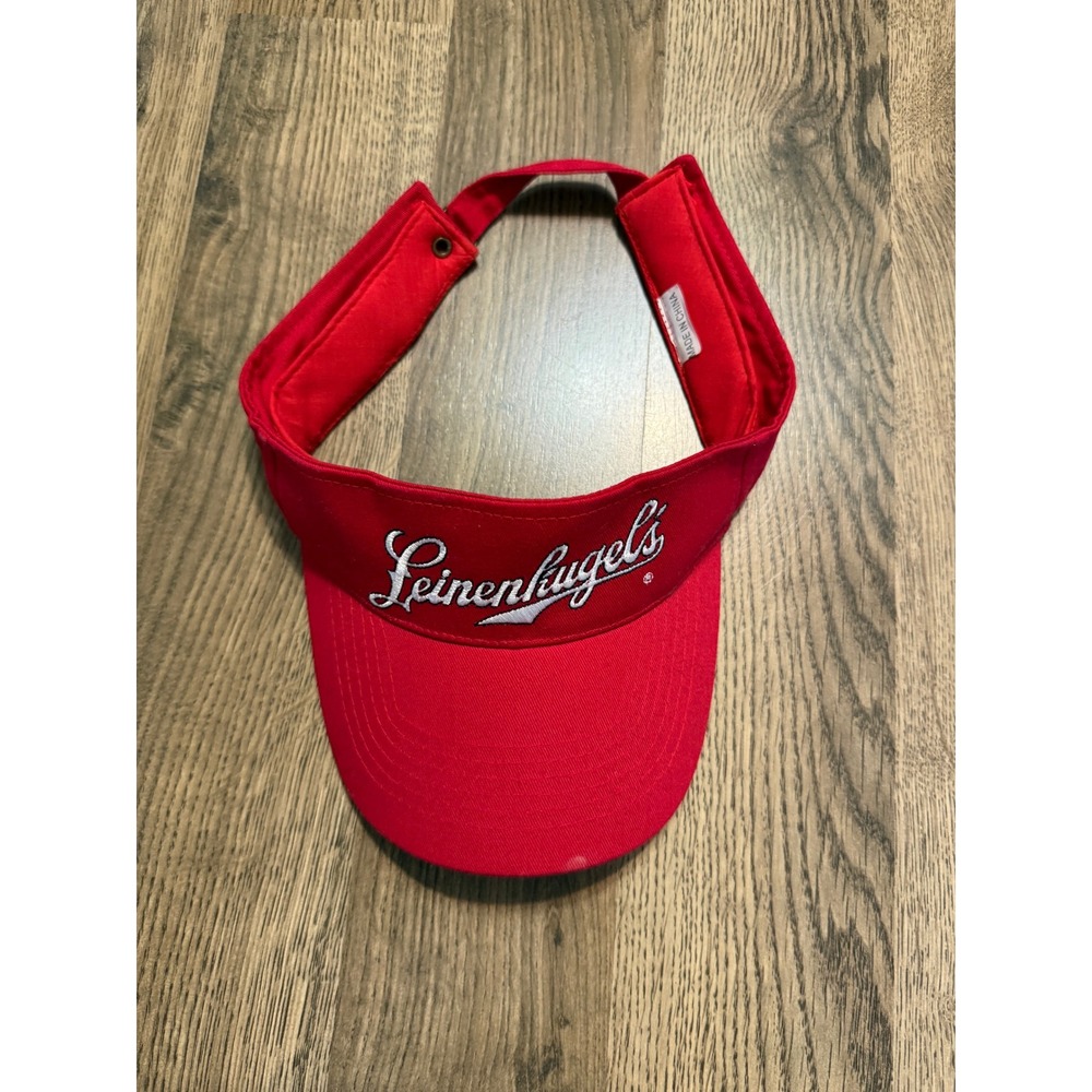 Leinenkugels Red Embroidered Sun Visor Adjustable Beer Brewery Promo Hat